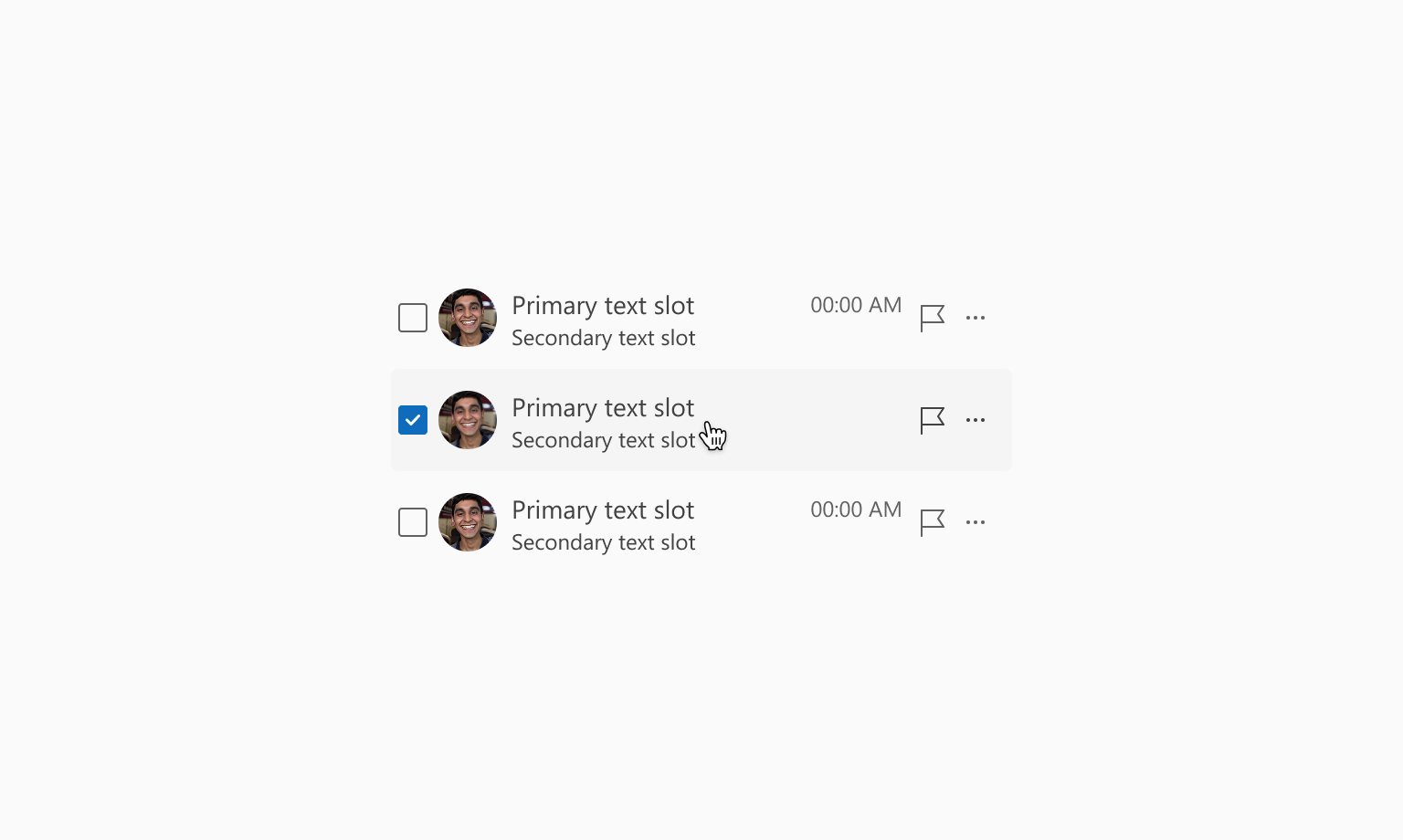 Selection as primary action