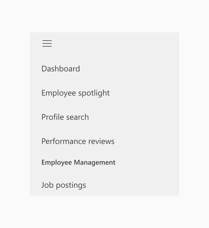 Nav without icons